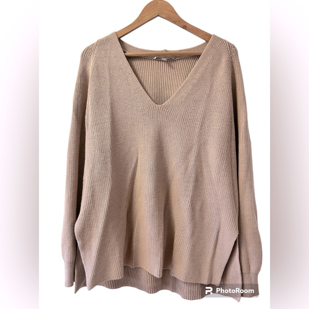 EUC Athleta Hanover Merino sweater pink mauve size L